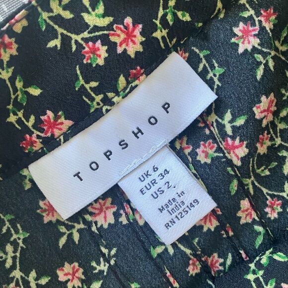 TOPSHOP PINTUCK FLORAL MINI SHIRT DRESS - Picture 6 of 10